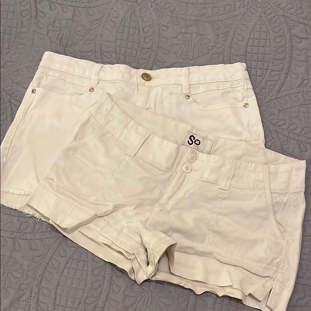 Lot of 2 White Jean Shorts